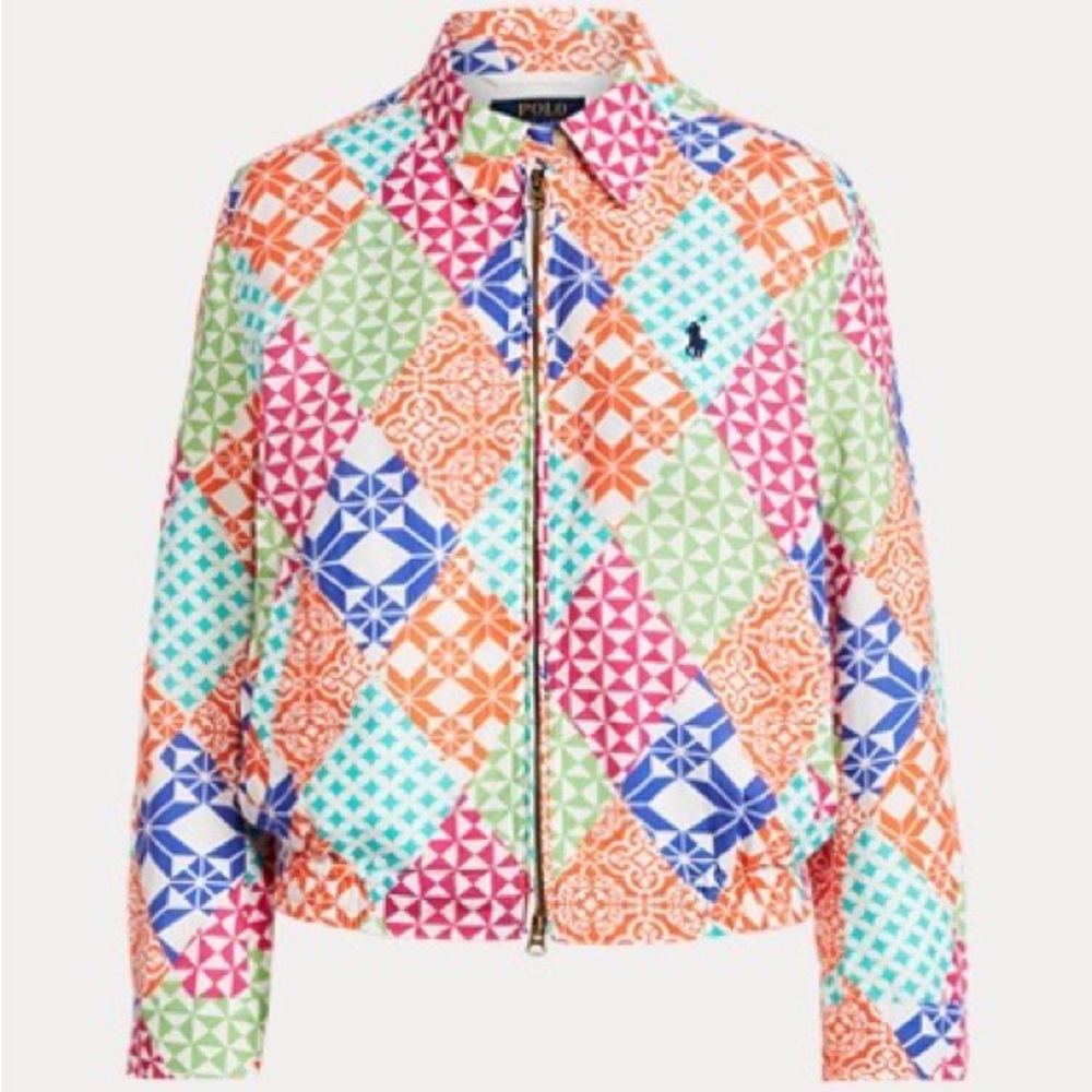 Polo Ralph Lauren Linen Patchwork Womens Jacket L NWT $398